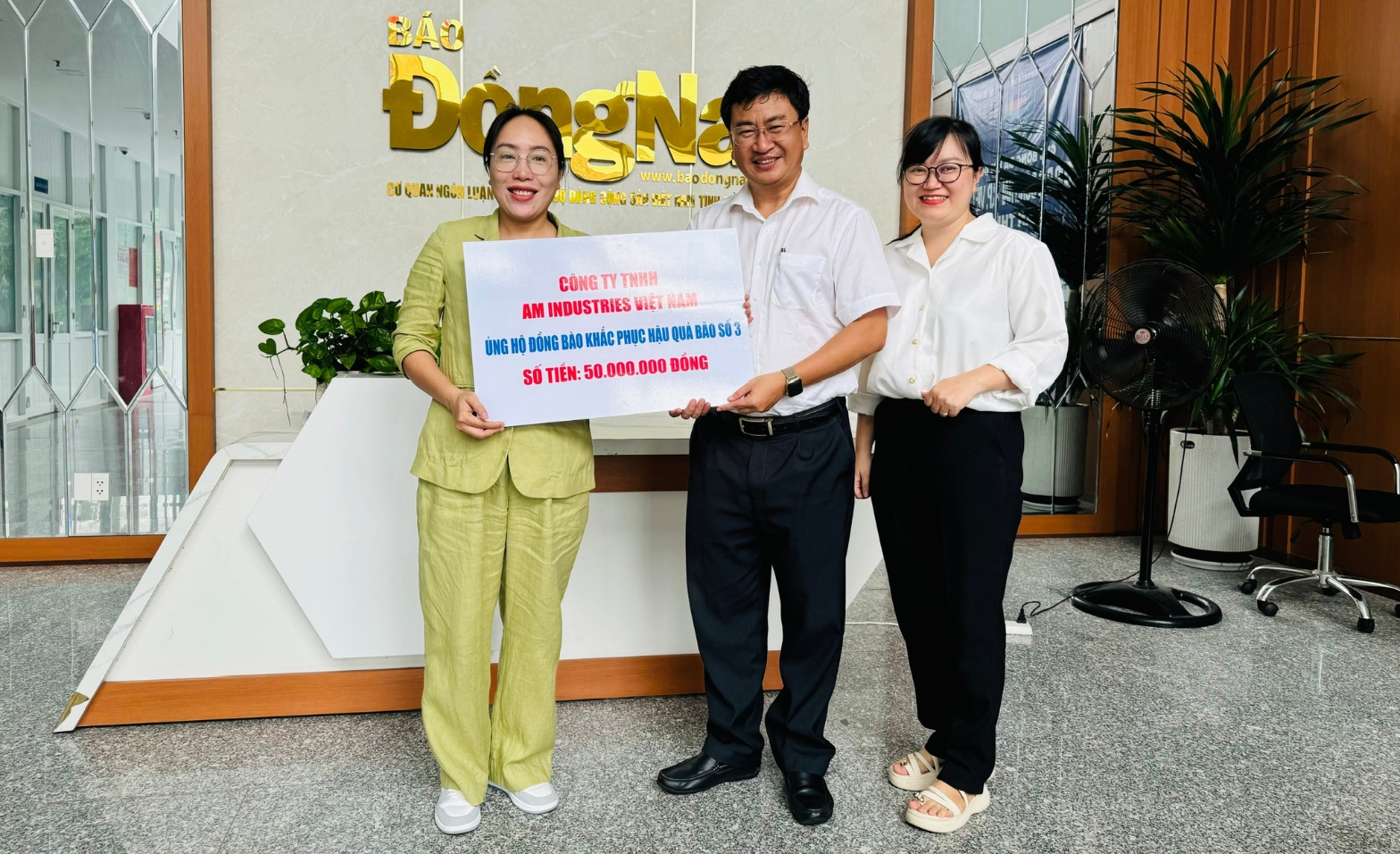 AM Industries donated 50 million VND to help people overcome after the Yagi storm